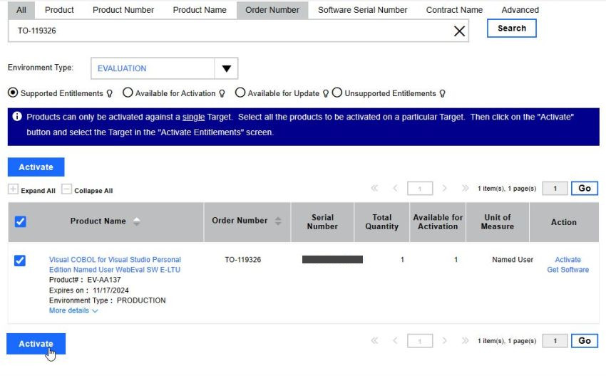 Micro Focus Visual Cobol Windows 11 - Activating the 1-year trial version license [1]