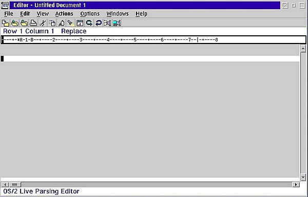 VisualAge for COBOL on OS/2: Building command line programs - The (empty) COBOL editor
