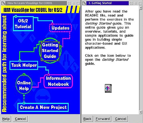 VisualAge for COBOL on OS/2: Access to the 'Getting Started Guide' and other documentation