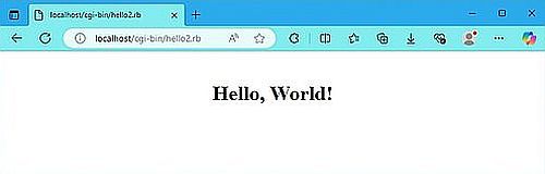Ruby on Windows 10: Simple Ruby 'Hello World' CGI script