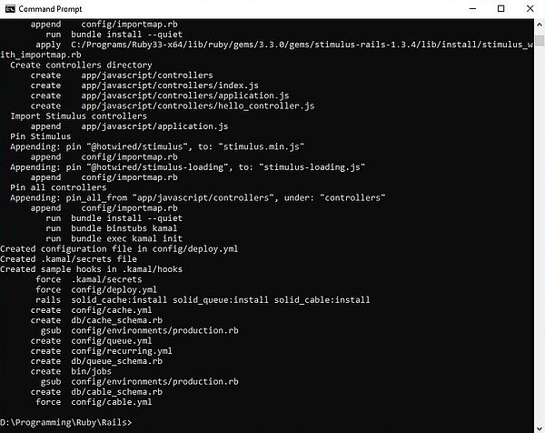 Ruby on Windows 10: Ruby on Rails - Creating a Rails project [2]
