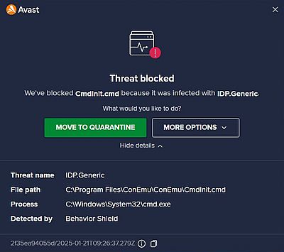 ConEmu blocked by Avast Antivirus Free