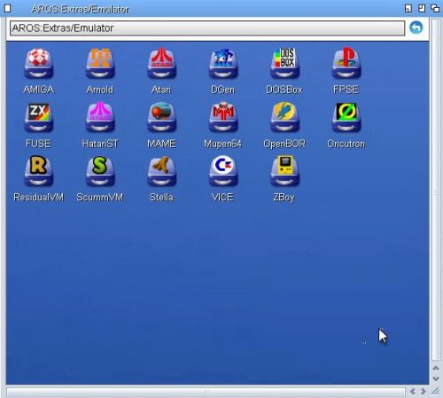 Running AROS One: Emulators software