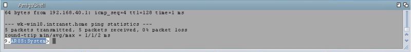 Running AROS One: Checking network connectivity