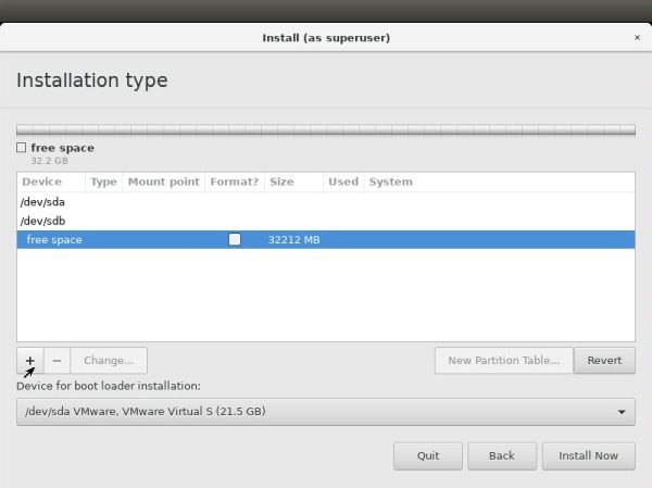 Linux triple boot: Bodhi Linux installation - Creating a swap partition on the second harddisk [1]