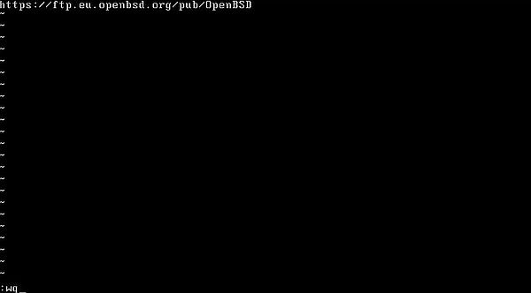 Updating OpenBSD: Changing the repository URL using 'vi'