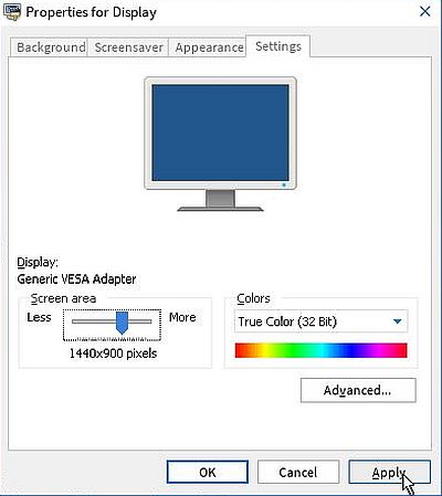 ReactOS: Setting a higher screen resolution