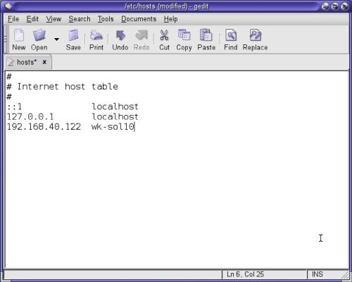 Solaris 10 configuration: Setting the hostname [2]