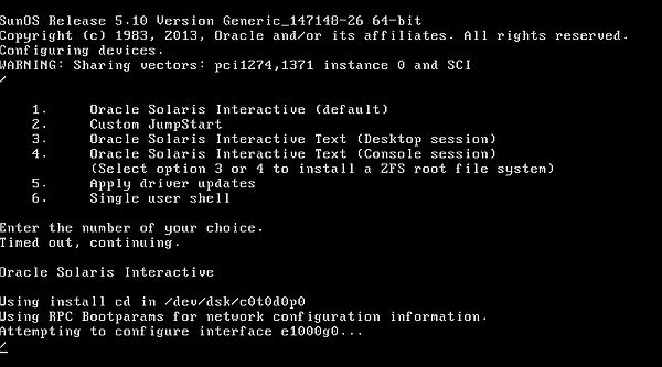 Installing Solaris 10: The Solaris boot screen [2]