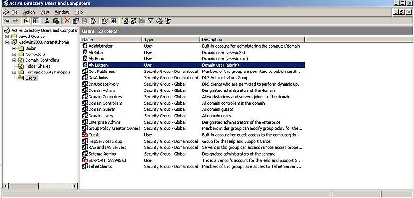 Windows Server 2003: Active Directory - Users