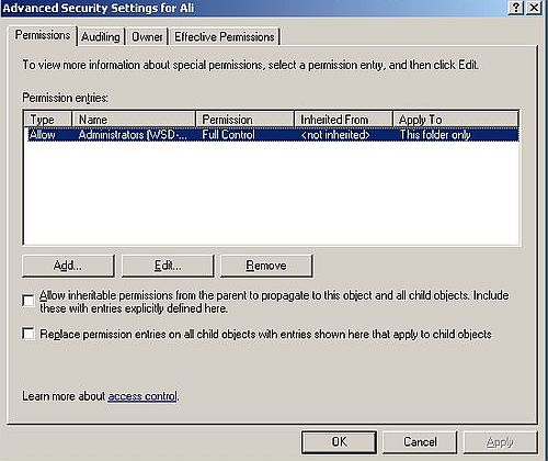 Windows Server 2003: File sharing - Removing inheritable NTFS rights [3]