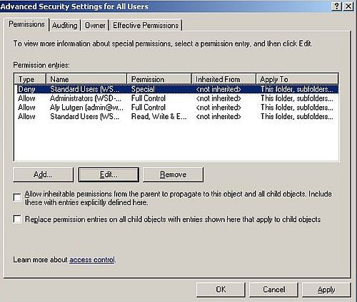 Windows Server 2003: File sharing - Denying the NTFS rights to delete files and folders [3]