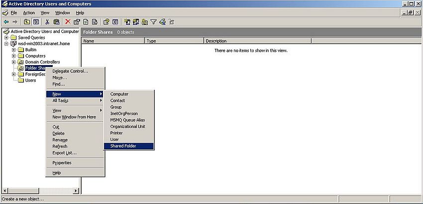 Windows Server 2003: File sharing - Adding the shares to Active Directory [3]