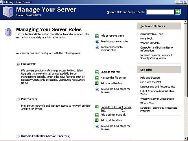 Windows Server 2003: Printer sharing - Upgrading to R2 Print Server Role Windows Server 2003: Printer sharing - Upgrading to R2 Print Server Role