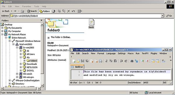 Windows Server 2003: Accessing the shares from Windows 2000 - Read access to a read-only shared folder
