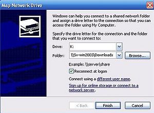 Windows Server 2003: Accessing the shares from Windows XP - Network drive mapping [2]