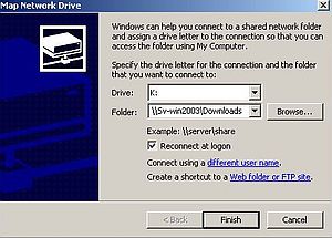 Windows Server 2003: Accessing the shares from Windows 2000 - Network drive mapping