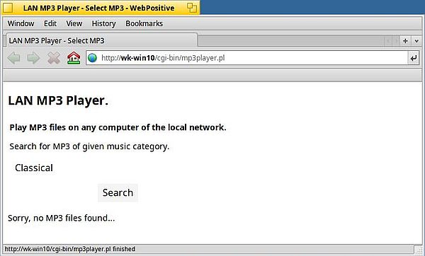 Local network MP3 player: No MP3 files found (WebPositive on Haiku R1 beta5)