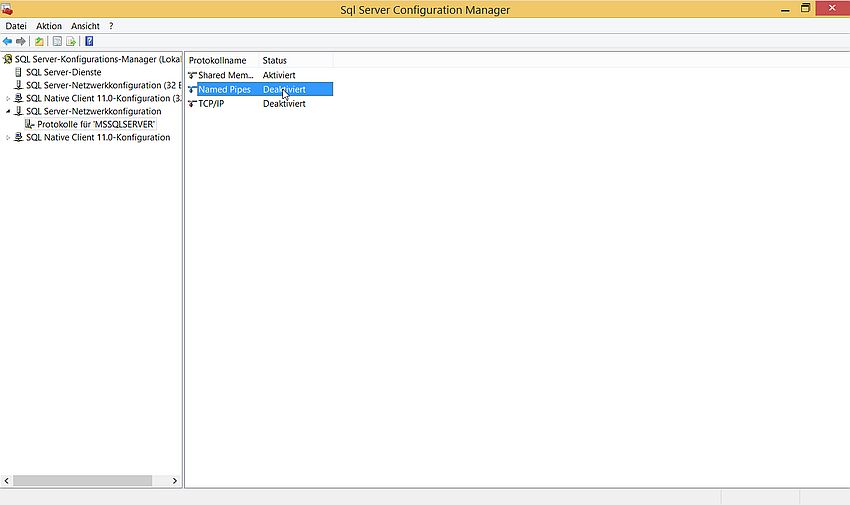 SQL Server Configuration Manager: Network protocols