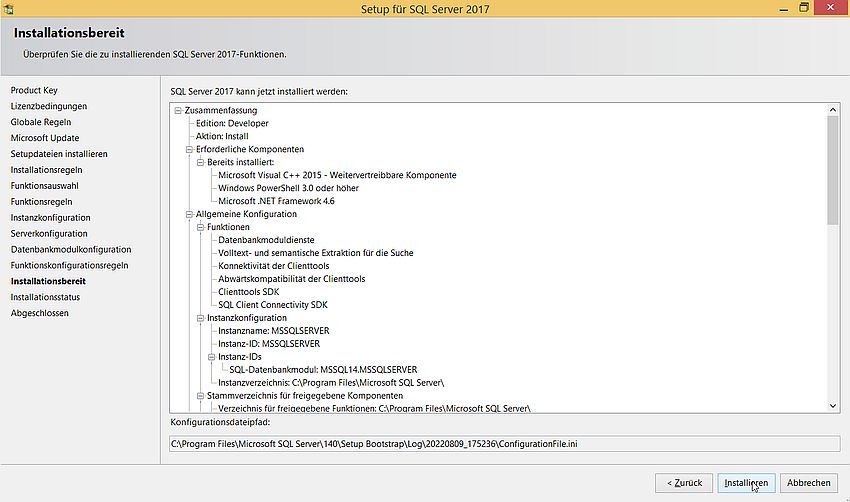 SQL Server installation: Installation options summary