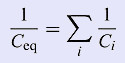 Capacitors connected in series - Formula