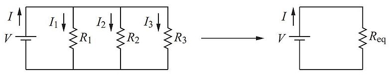 Resistors connected in parallel - Circuit
