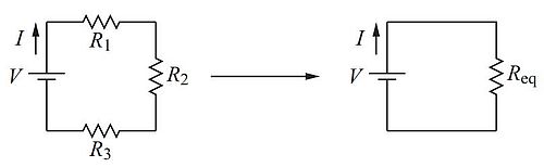 Resistors connected in series - Circuit